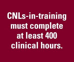 CNLs-in-training must complete at least 400 clinical hours. Quote block.