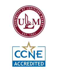 ULM seal and CCNE Accredited logo